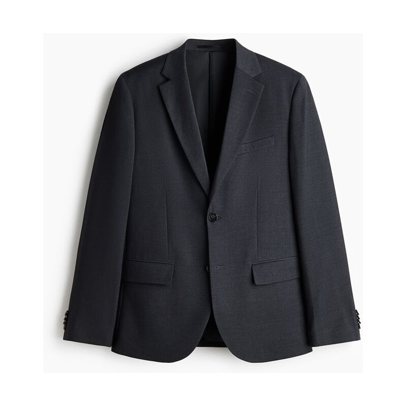 H&M - Jednořadové sako Regular Fit - Tmavě Šedá