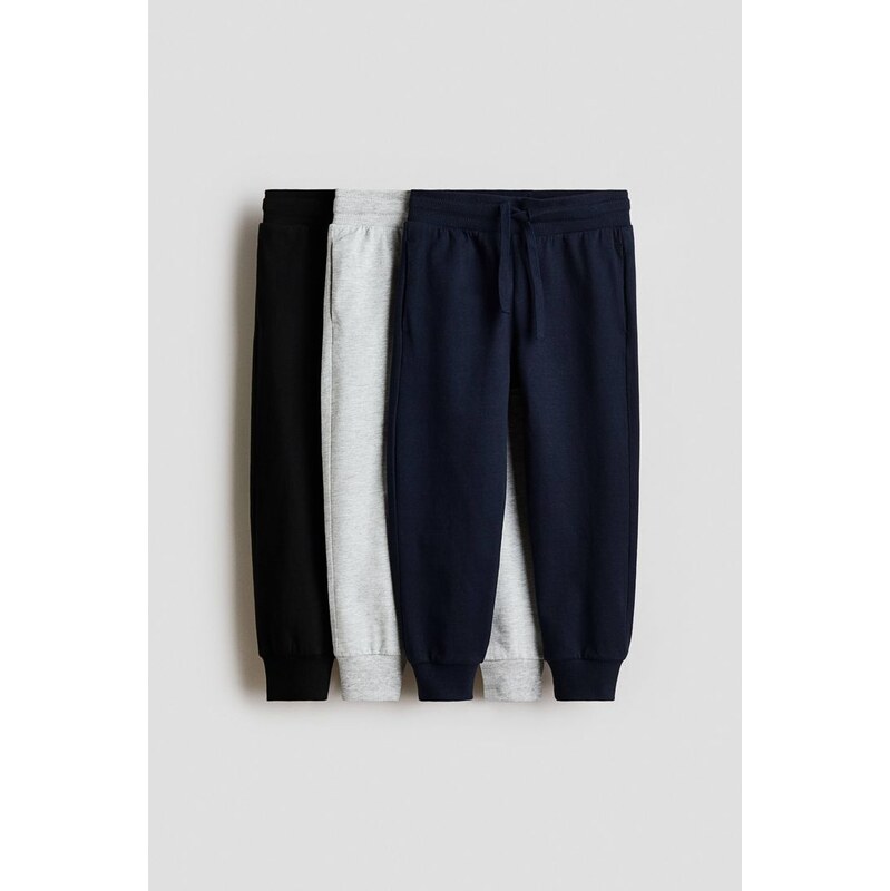 H&M - Kalhoty jogger 3 kusy - Námořnická Modř/Černá
