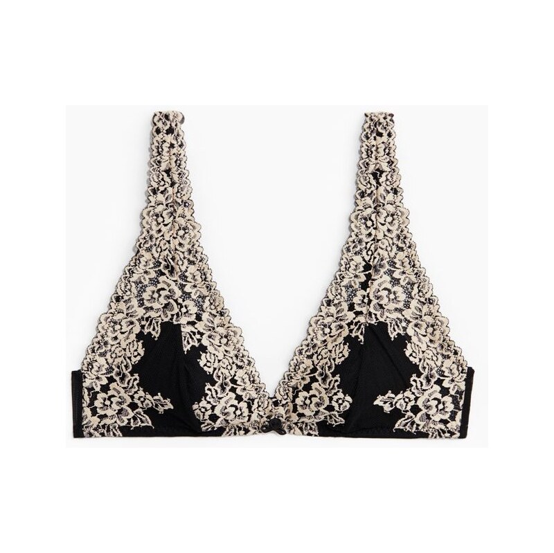 H&M - Měkká vyztužená krajková podprsenka - černá 110992054