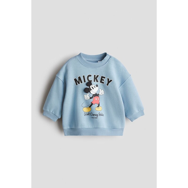 H&M - Mikinas potiskem - Bleděmodrá/Myšák Mickey