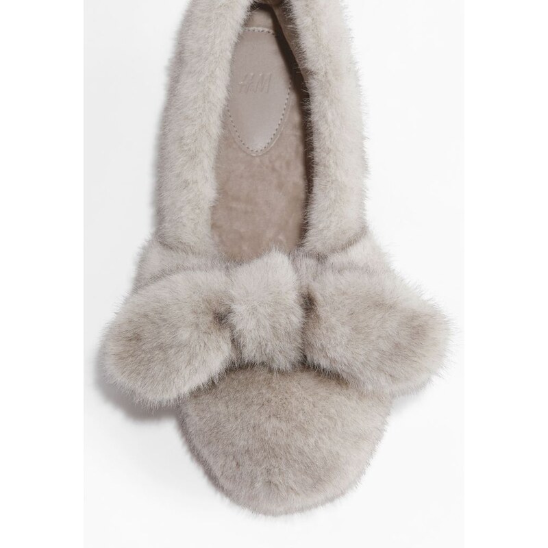H&M - Huňaté bačkory - šedá 110992134