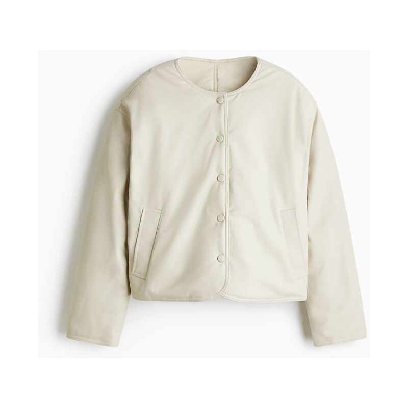 H&M - Oboustranný bomber - Světle Béžová