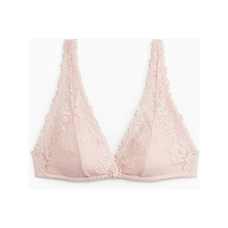 H&M - Měkká vyztužená krajková podprsenka - růžová 110992202