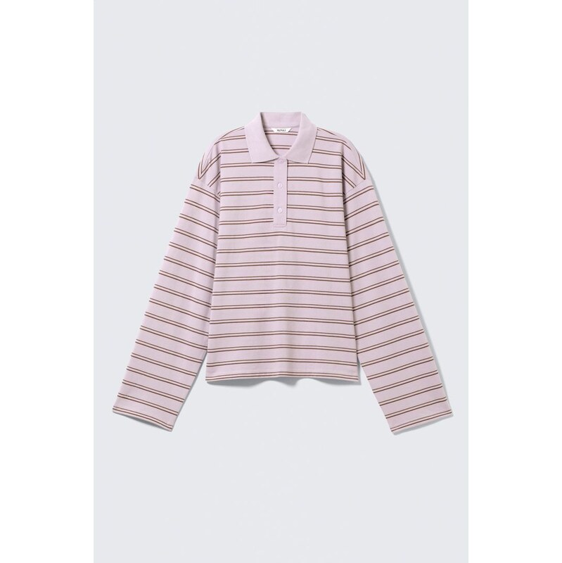H&M - Polo tričkos dlouhým rukávem z bavlny - fialová 110992306