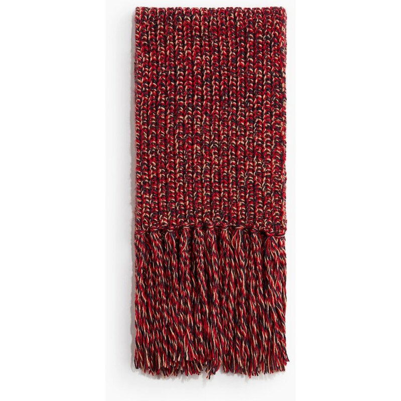 H&M - Šála z hrubého úpletu - Červená/Béžová/Námořnická Modř