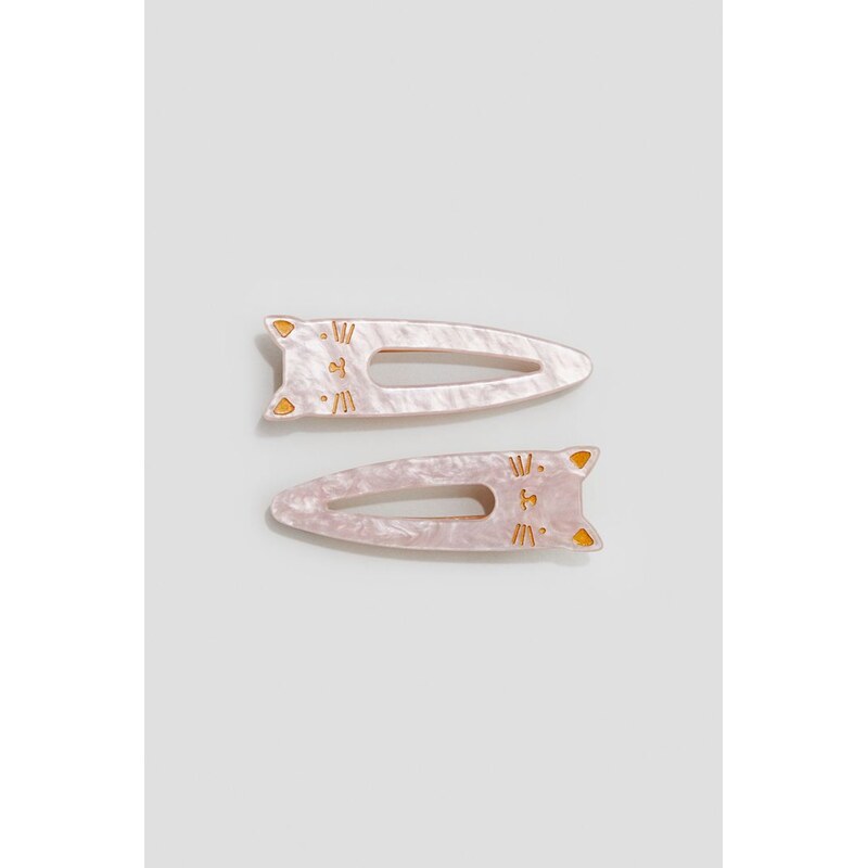 H&M - Sponka do vlasů s aplikacemi 2 kusy - béžová 110992637