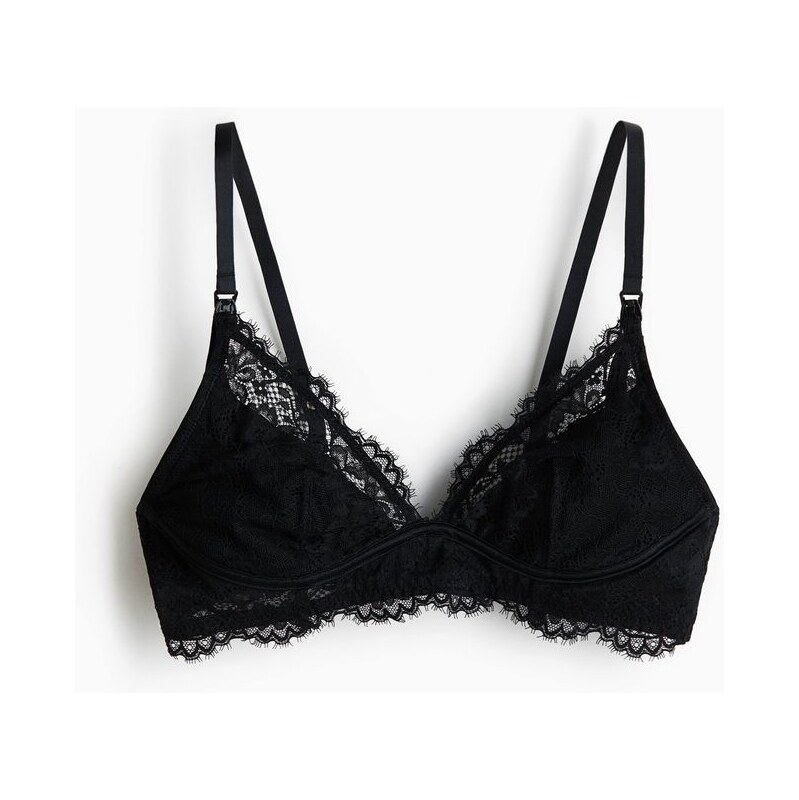 H&M - MAMA Krajková podprsenka na kojení - černá 108210075