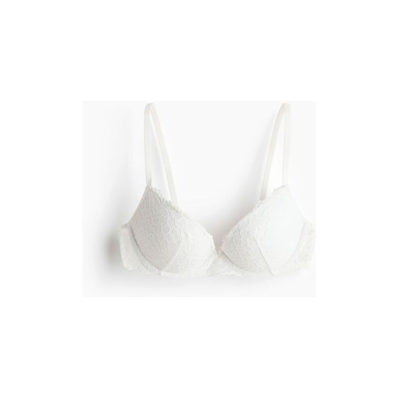 H&M - Krajková super push-upka - bílá 108134643