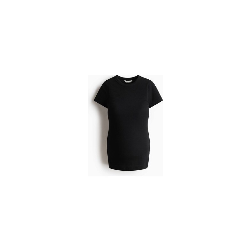 H&M - MAMA Žebrovaný top - Černá