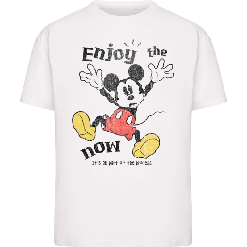 Merchcode Tričko Mickey Mouse Enjoy The Now žlutá / červená / černá / 111011887