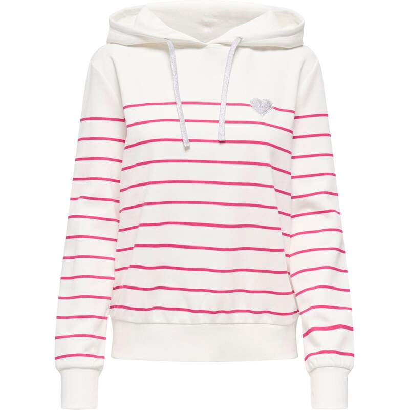ONLY Mikina 'ONLADELLE' pink / stříbrná / bílá