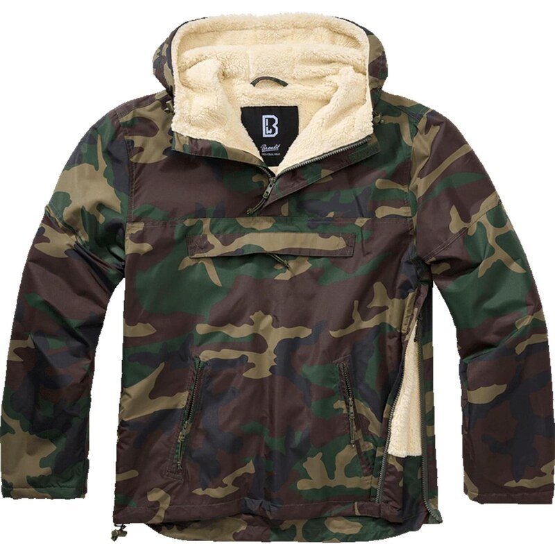 Brandit Přechodná bunda Sherpa tmavě hnědá / olivová / jedle /