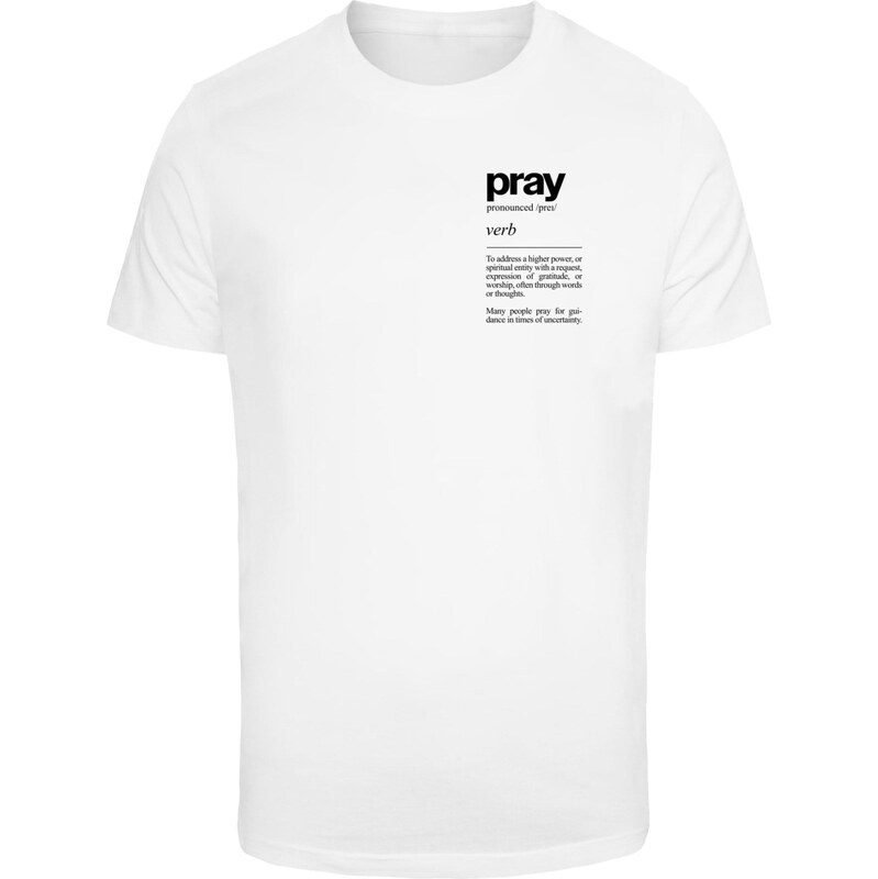 Mister Tee Tričko Pray Definition černá / bílá