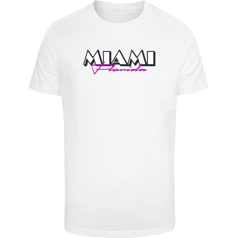 Mister Tee Tričko Miami Florida fialová / černá / offwhite