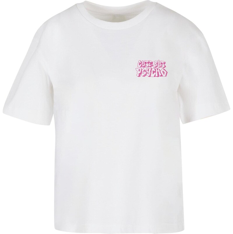 Miss Tee Tričko Cute But Psycho pink / černá / bílá