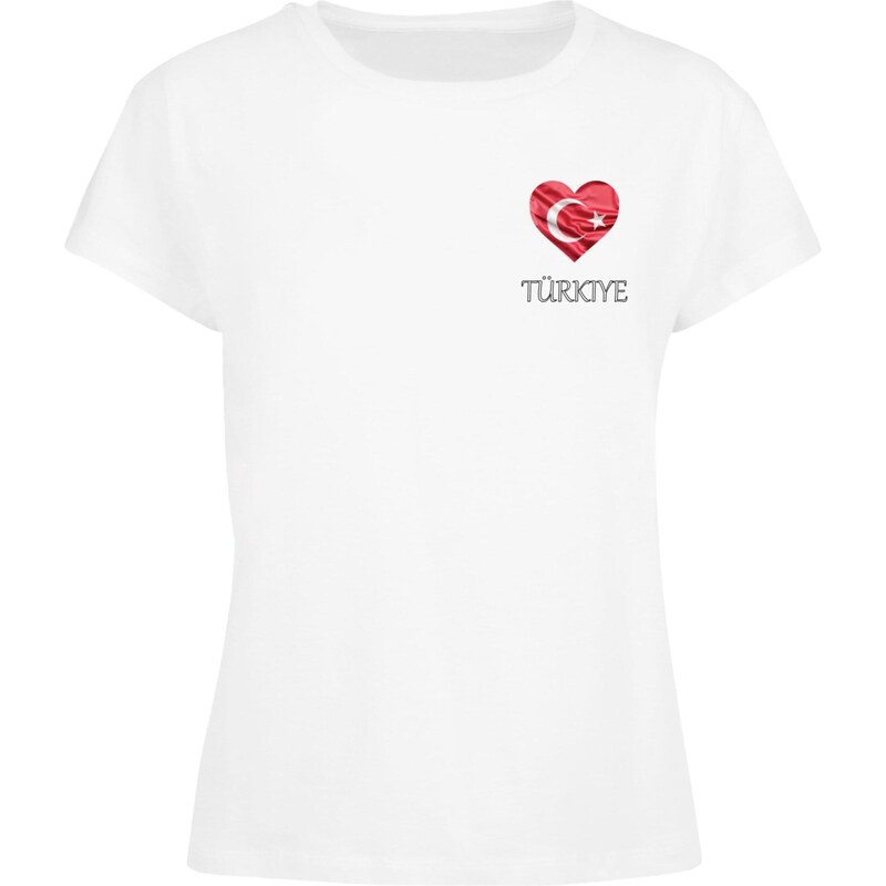 Merchcode Tričko Turkey rubínově červená / bílá