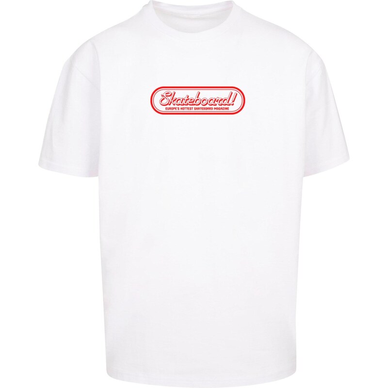 Merchcode Tričko The Skateboard Magazin červená / bílá
