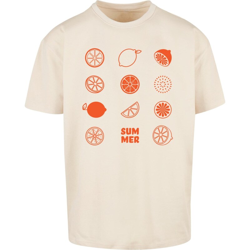 Merchcode Tričko Summer - Citrus písková / oranžově červená