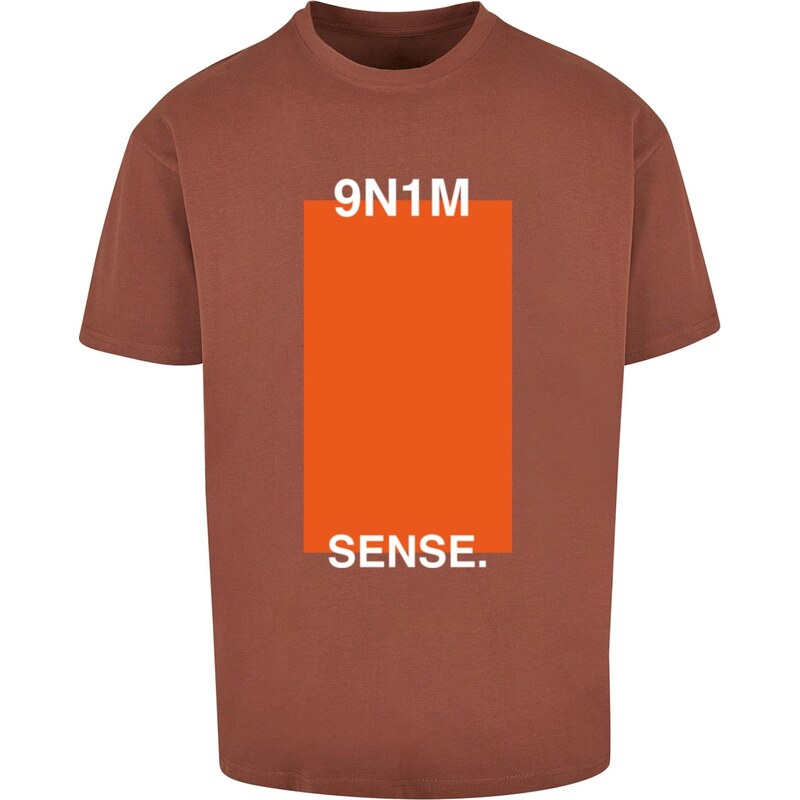 9N1M SENSE Tričko Orange Square 2 kaštanově hnědá / oranžová /
