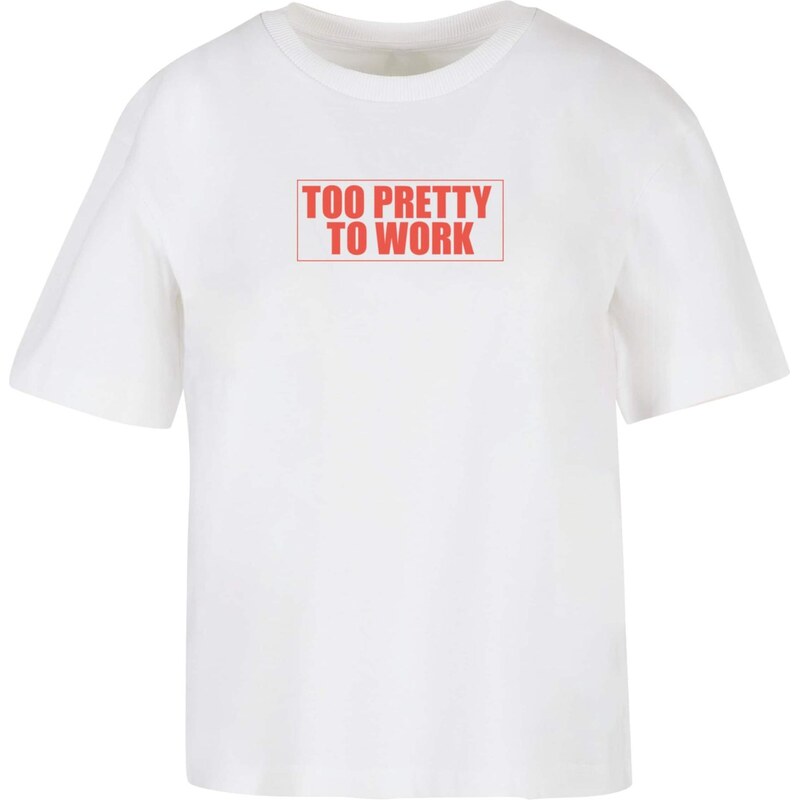 Miss Tee Tričko Too Pretty To Work červená / bílá 110997997