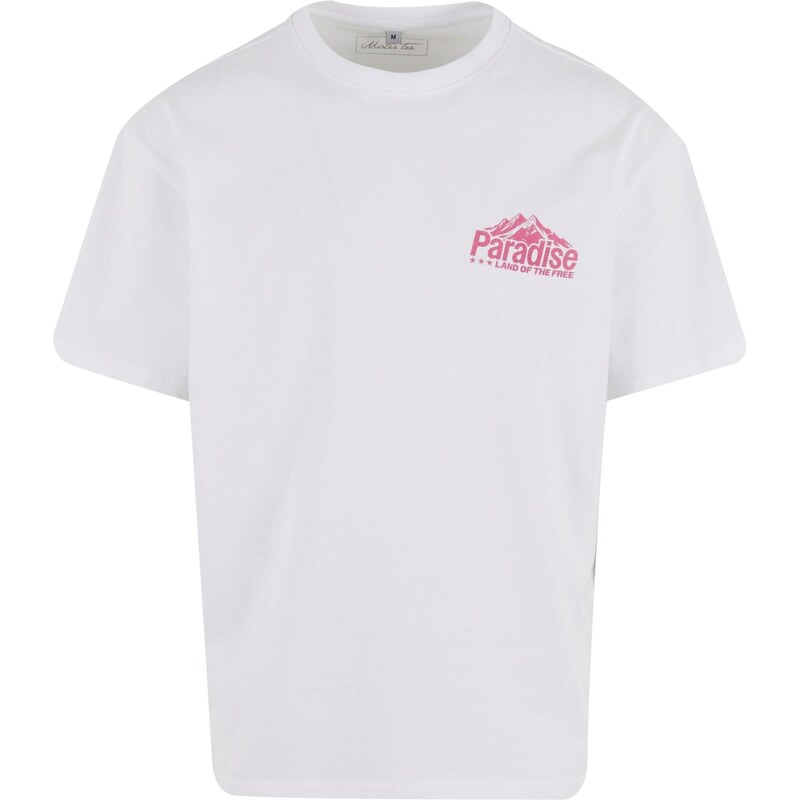 Mister Tee Tričko Paradise Land hnědá / žlutá / pink / bílá