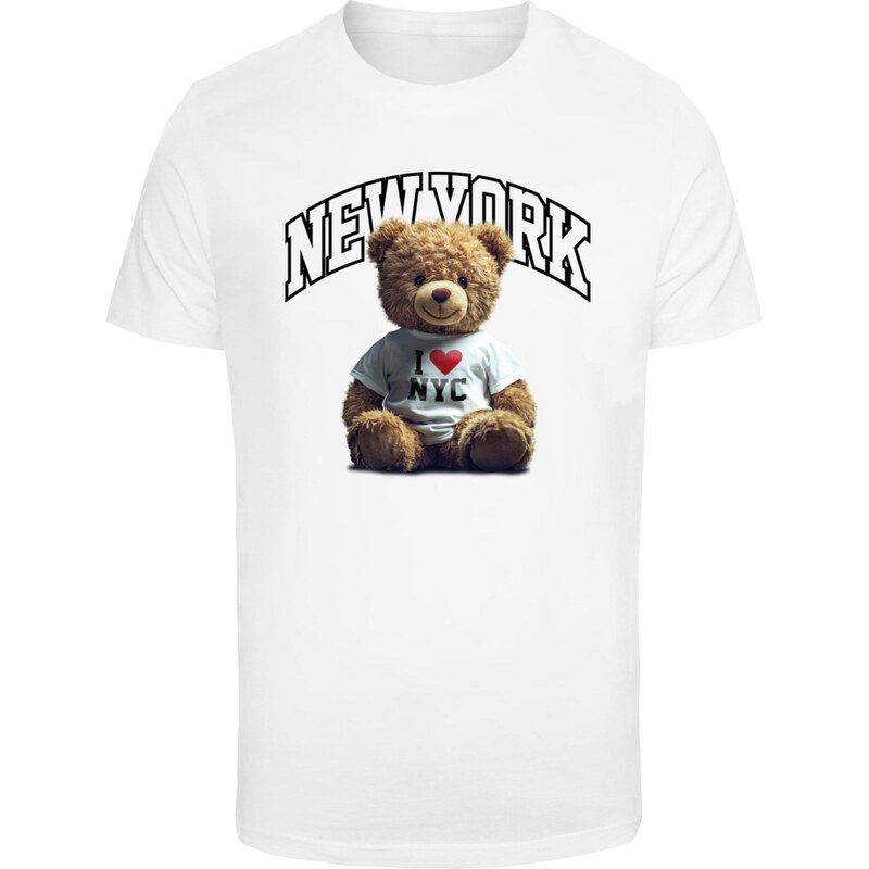 Mister Tee Tričko New York College Bear mix barev / bílá