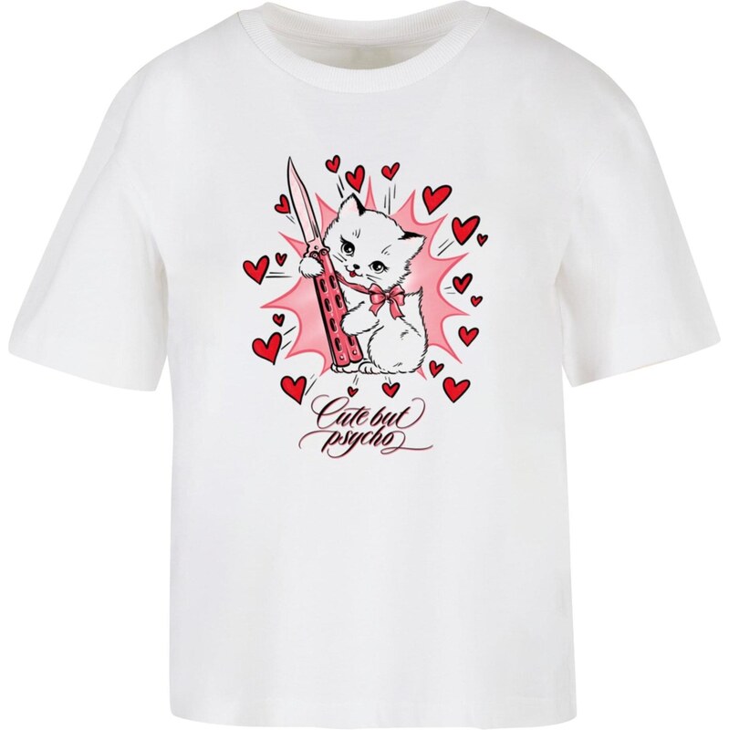 Miss Tee Tričko Psycho Kitty pink / červená / bílá 111000397