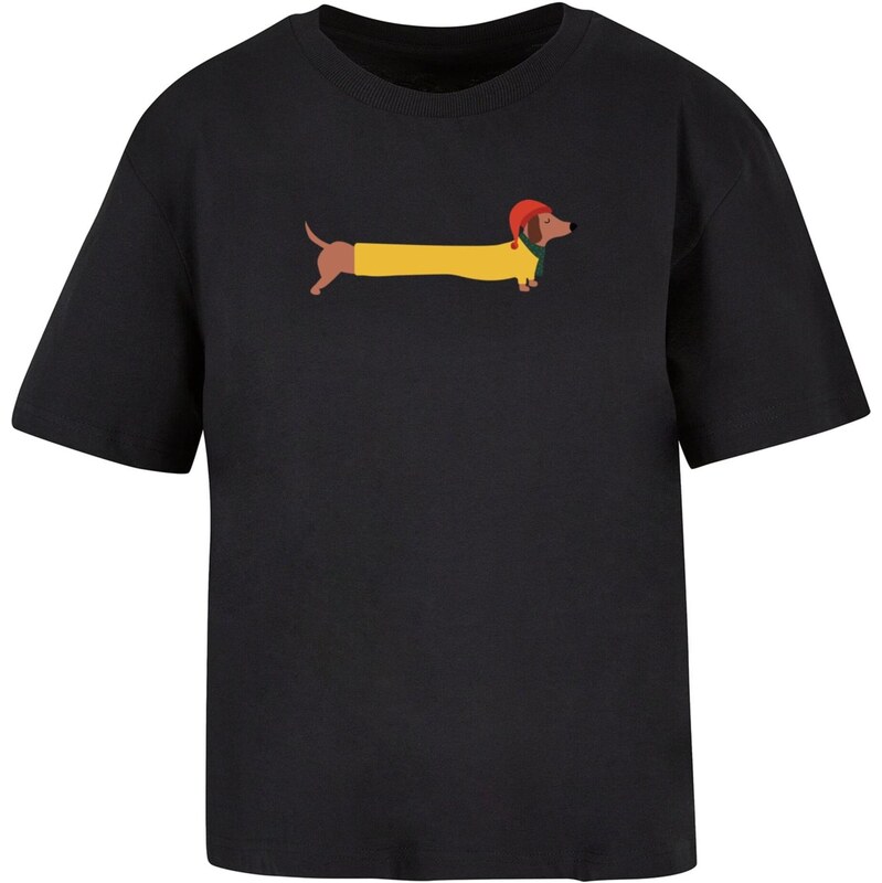 Merchcode Tričko Christmas Dog hnědá / žlutá / červená / černá 111000433