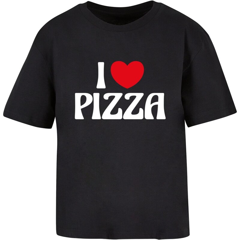 Miss Tee Tričko Pizza Love červená / černá / bílá