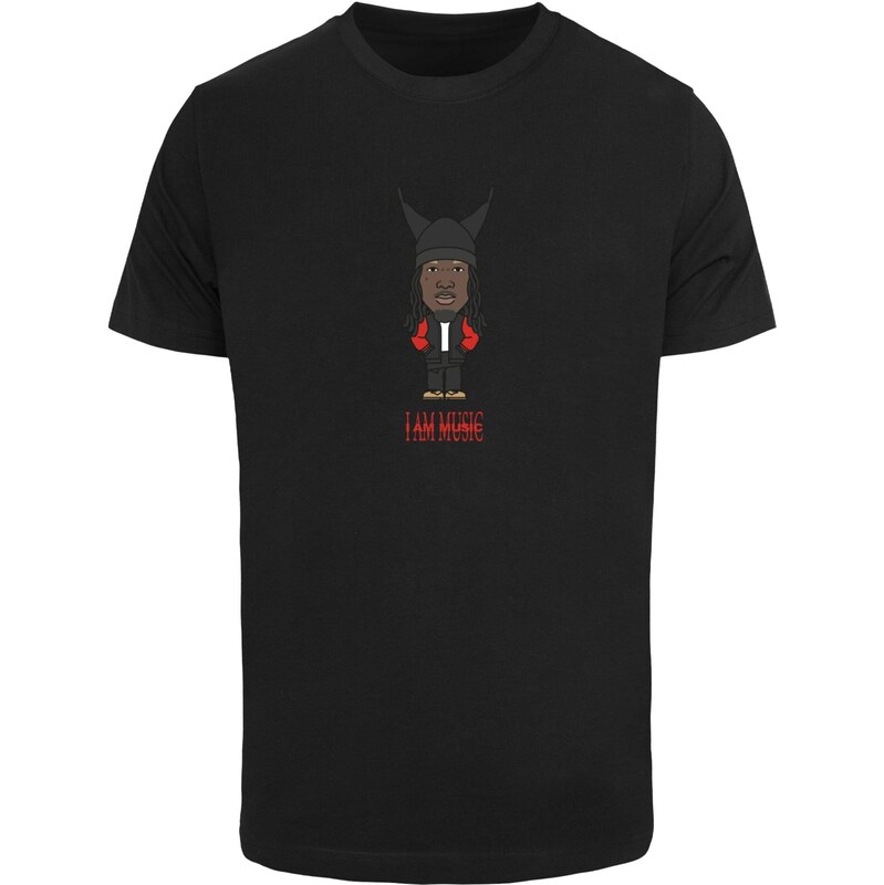 Mister Tee Tričko I Am Music čokoládová / červená / černá / bílá