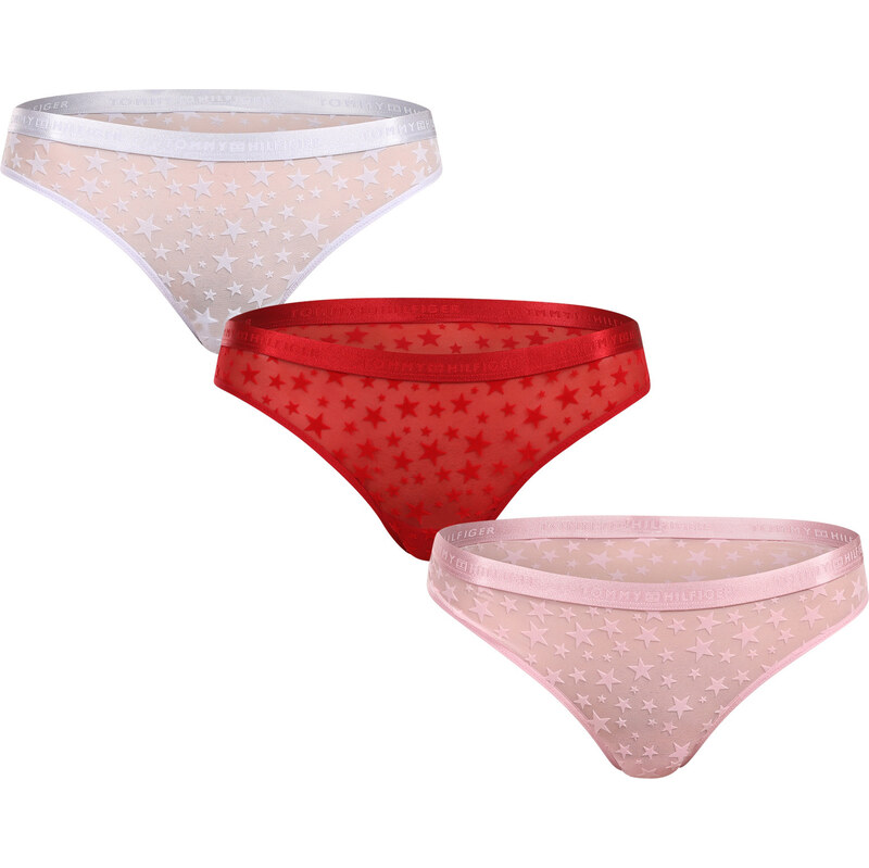 3PACK dámská tanga Tommy Hilfiger vícebarevná (UW0UW06135 0WK) 111014258