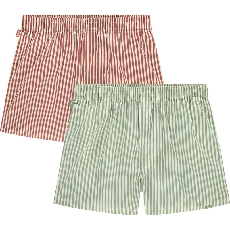 Pockies Boxerky pastelově zelená / červená / offwhite