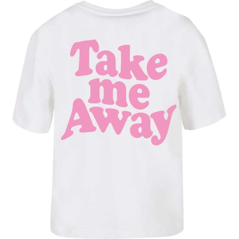 Miss Tee Tričko Take Me Away růžová / bílá