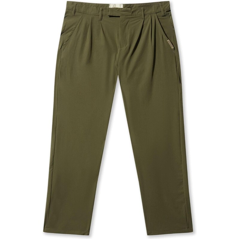 Pas De Monaco Kalhoty se sklady v pase khaki