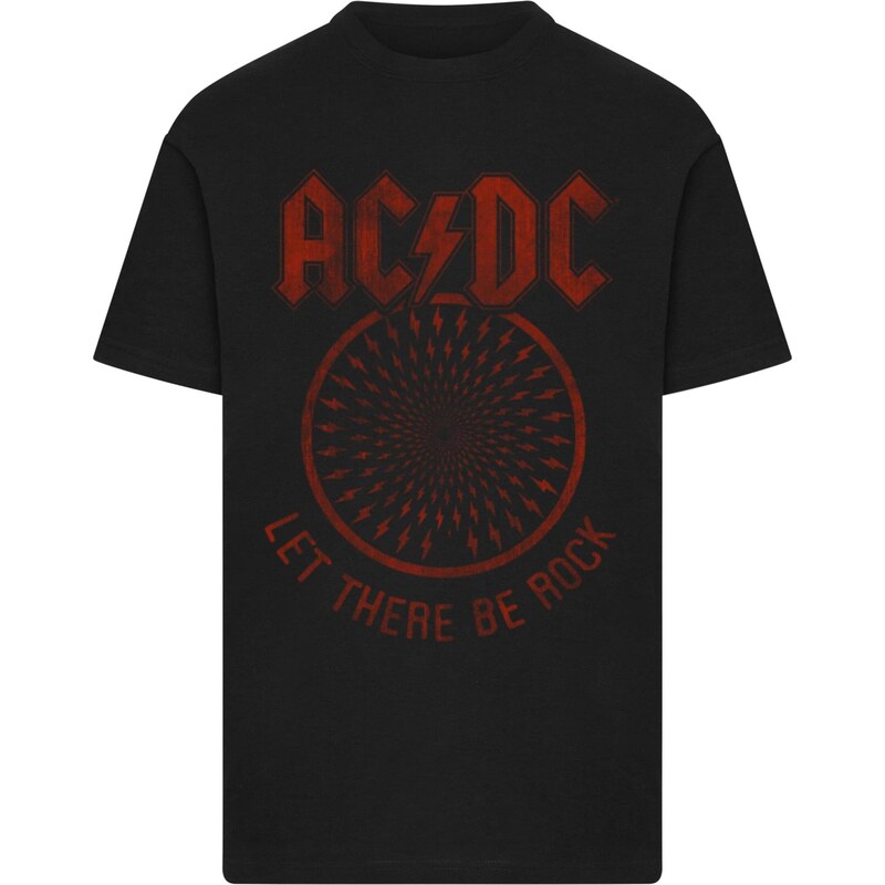 Merchcode Tričko ACDC Let There Be Rock tmavě červená / černá