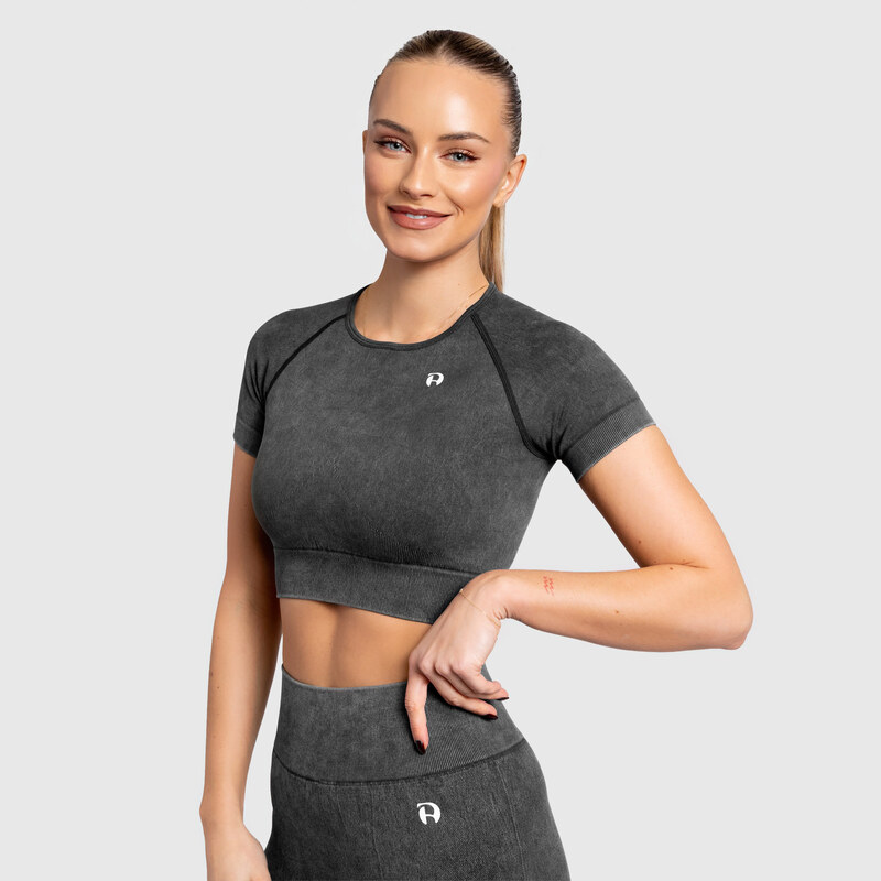 Dámský crop top Iron Aesthetics Faded, washed black 111013356
