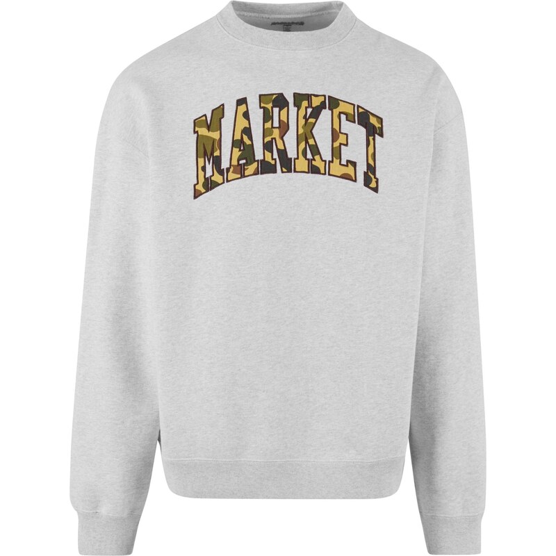 MARKET Mikina Duck šedý melír / khaki / olivová / černá