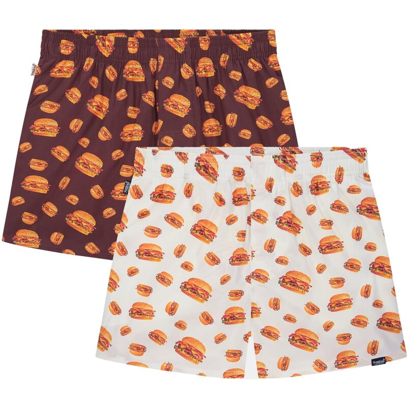 Pockies Boxerky rezavě hnědá / oranžová / bordó / bílá