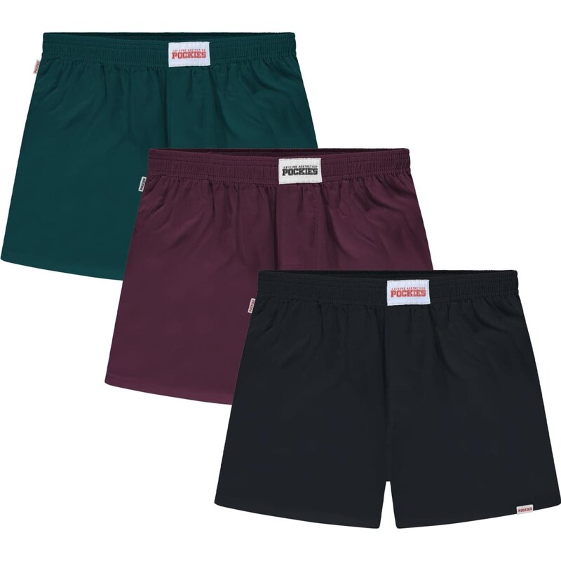 Pockies Boxerky tmavě zelená / cyclam / černá