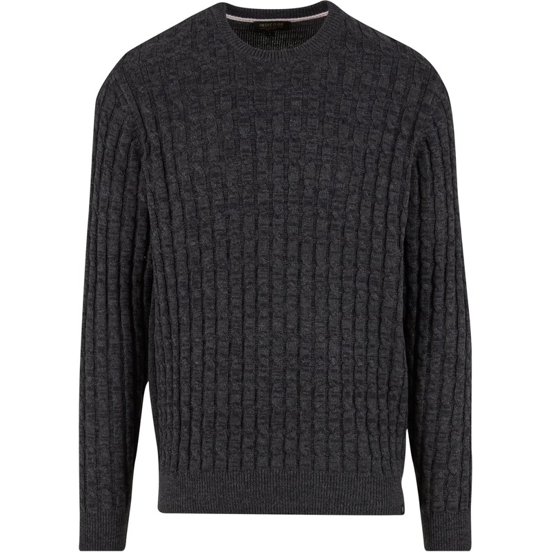INDICODE JEANS Svetr Trevin tmavě šedá