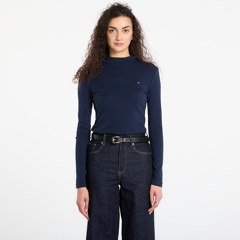 Tričko Tommy Hilfiger Slim Cody Mock-Neck Ls Dark Night Navy XS