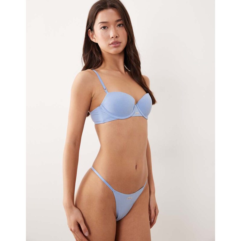 Calvin Klein Cotton Modal Signature string thong in blue