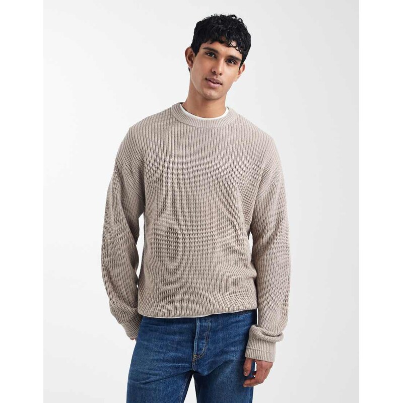 Jack & Jones oversize jumper in beige-Neutral