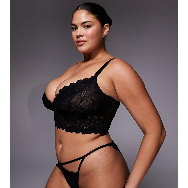 ASOS Curve ASOS DESIGN Curve Robbie lace cut out tanga brazilian in 114895446