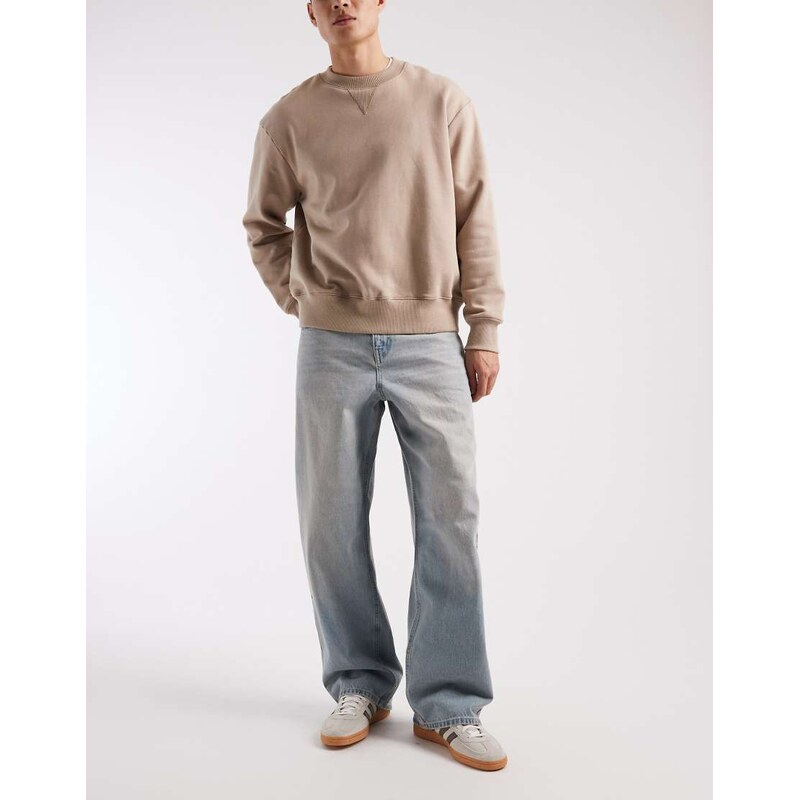 ASOS DESIGN baggy jeans in light wash blue with tint