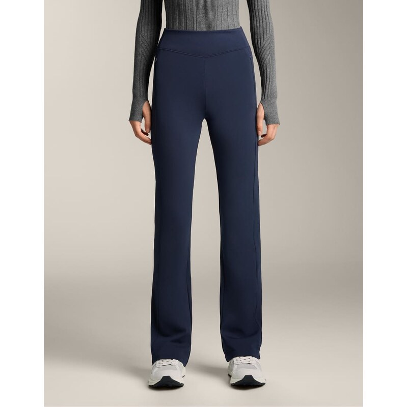 OYSHO High rise warm flare trousers in navy 111019411