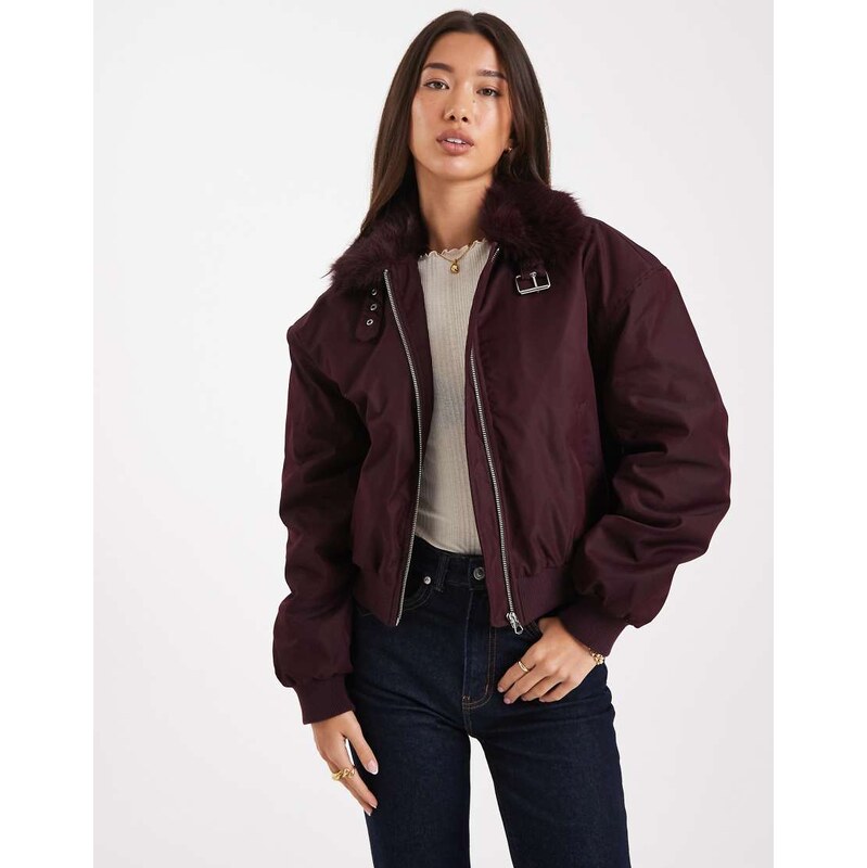 Cotton On astro collared bomber in noble plum 112334160