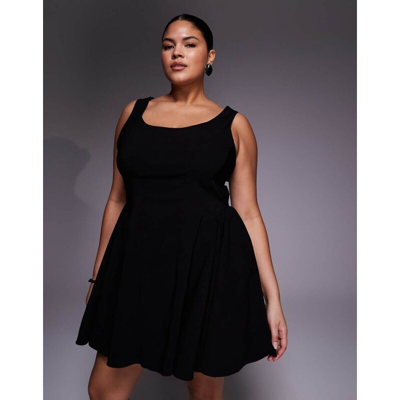 ASOS Curve ASOS DESIGN Curve bengaline scoop neck structured flippy 111021624