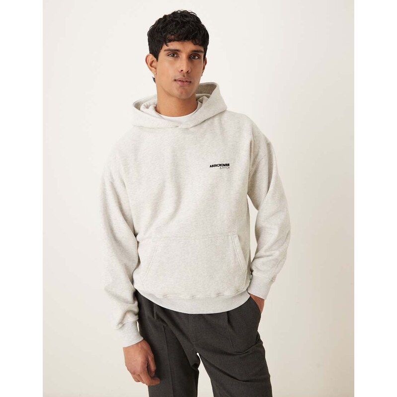 Abercrombie & Fitch logo detail hoodie in grey