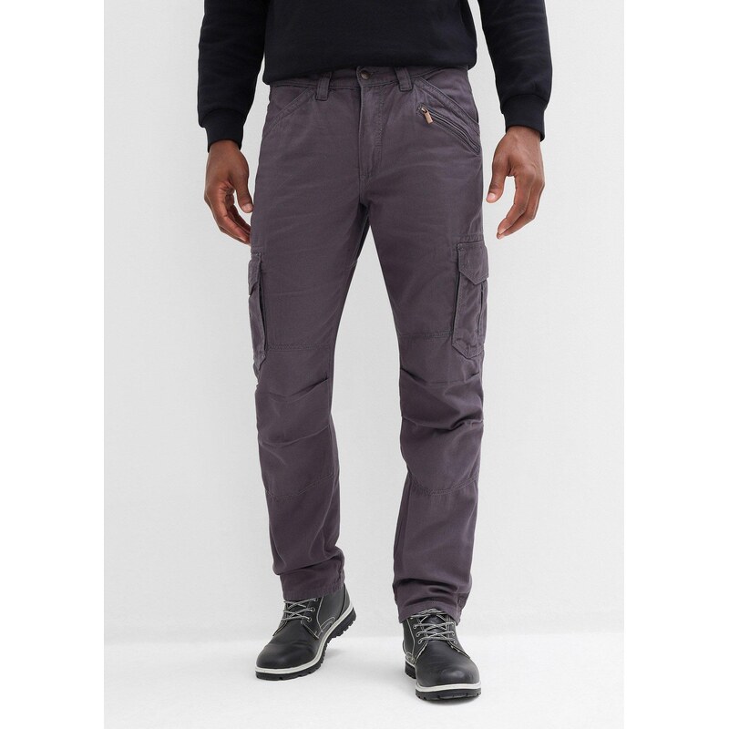 bonprix Cargo kalhoty, Relaxed Fit, Straight šedá Muž